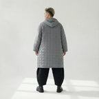  Ballonmantel von AKH Fashion aus Viskose, 1561.06600, Grau, Kariert, Ausgefallen, Zeitlos