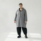  Ballonmantel von AKH Fashion aus Viskose, 1561.06600, Grau, Kariert, Ausgefallen, Zeitlos