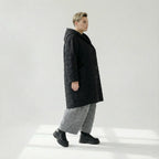  Ballonmantel von AKH Fashion aus Viskose, 1561.06600, Schwarz, Kariert, Ausgefallen