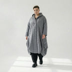  Ballonmantel von AKH Fashion aus Viskose, 1561.06671, Grau, Kariert, Ausgefallen, Zeitlos