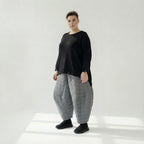  Ballonhose von AKH Fashion aus Viskose, 1561.06883, Grau, Kariert, Ausgefallen, Zeitlos