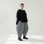  Ballonhose von AKH Fashion aus Viskose, 1561.06883, Grau, Kariert, Ausgefallen, Zeitlos