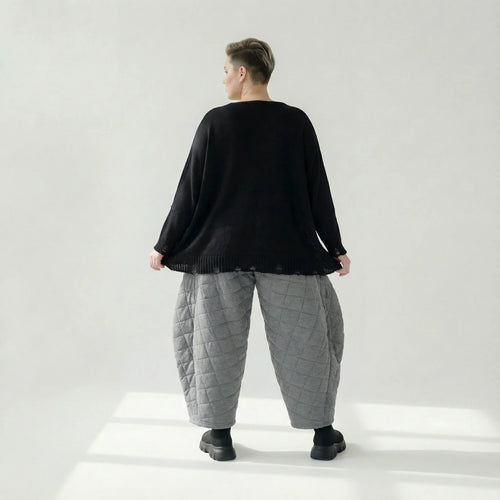  Ballonhose von AKH Fashion aus Viskose, 1561.06883, Grau, Kariert, Ausgefallen, Zeitlos