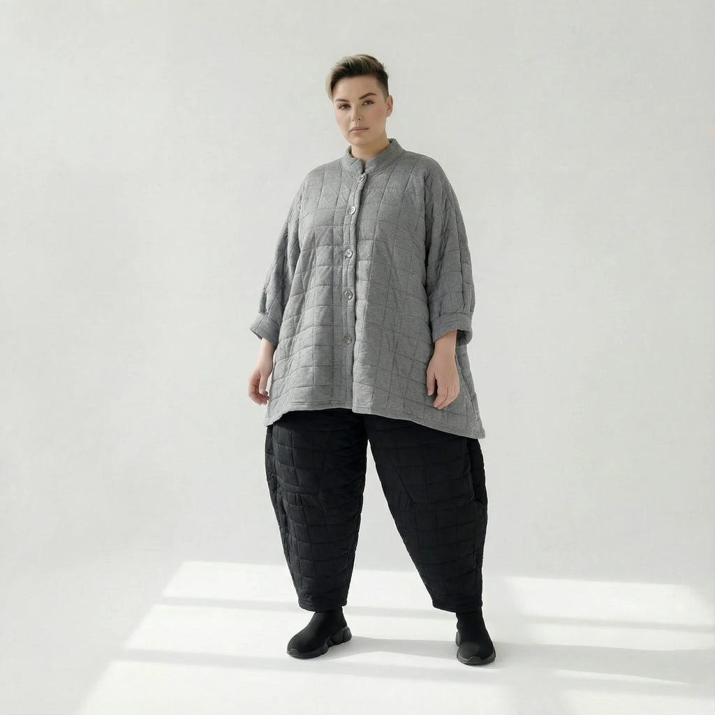  A-Form Bluse von AKH Fashion aus Viskose, 1561.07116, Grau, Kariert, Ausgefallen, Zeitlos