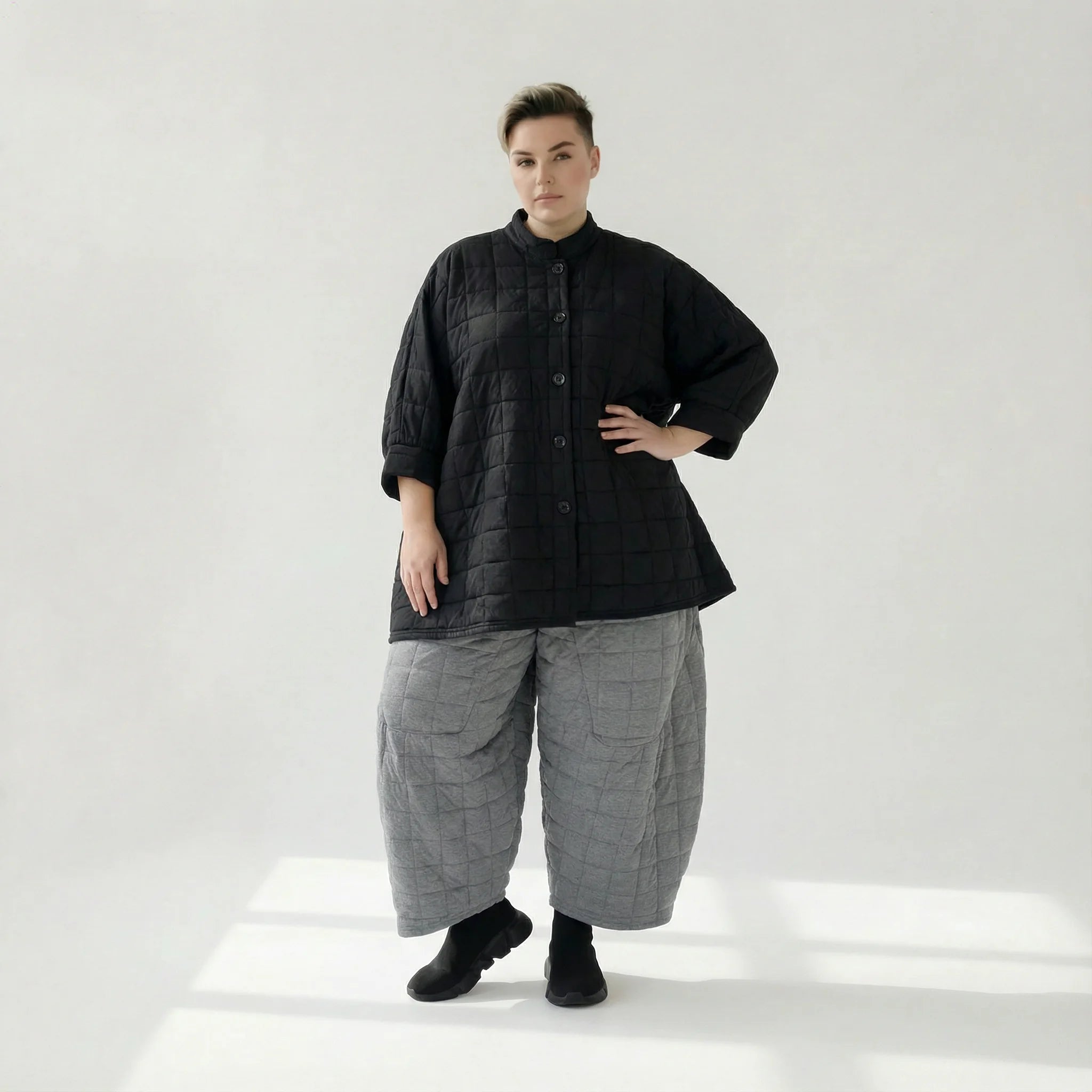  A-Form Bluse von AKH Fashion aus Viskose, 1561.07116, Schwarz, Kariert, Ausgefallen