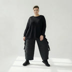  Ballonhose von AKH Fashion aus Viskose, 1561.07125, Schwarz, Kariert, Ausgefallen, Zeitlos