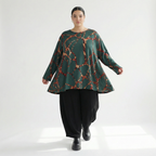  A-Form Bigshirt von AKH Fashion aus Materialmix, 1563.00593, Grün/Multi, Grafik, Ausgefallen