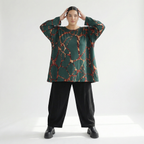  A-Form Bigshirt von AKH Fashion aus Materialmix, 1563.00593, Grün/Multi, Grafik, Ausgefallen