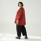  A-Form Bigshirt von AKH Fashion aus Materialmix, 1563.00593, Rot/Multi, Grafik, Ausgefallen
