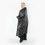  AKH Premium Mantel in gerader Form, aus Viskose, P1019.7155, Silber/Schwarz, Zebra, Schick