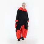 A-Form Shirt von AKH Premium aus Viskose, P102187, Schwarz/Rot, Ausgefallen, Zeitlos