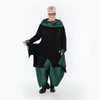 A-Form Shirt von AKH Premium aus Viskose, P102187, Schwarz/Smaragd, Ausgefallen, Zeitlos