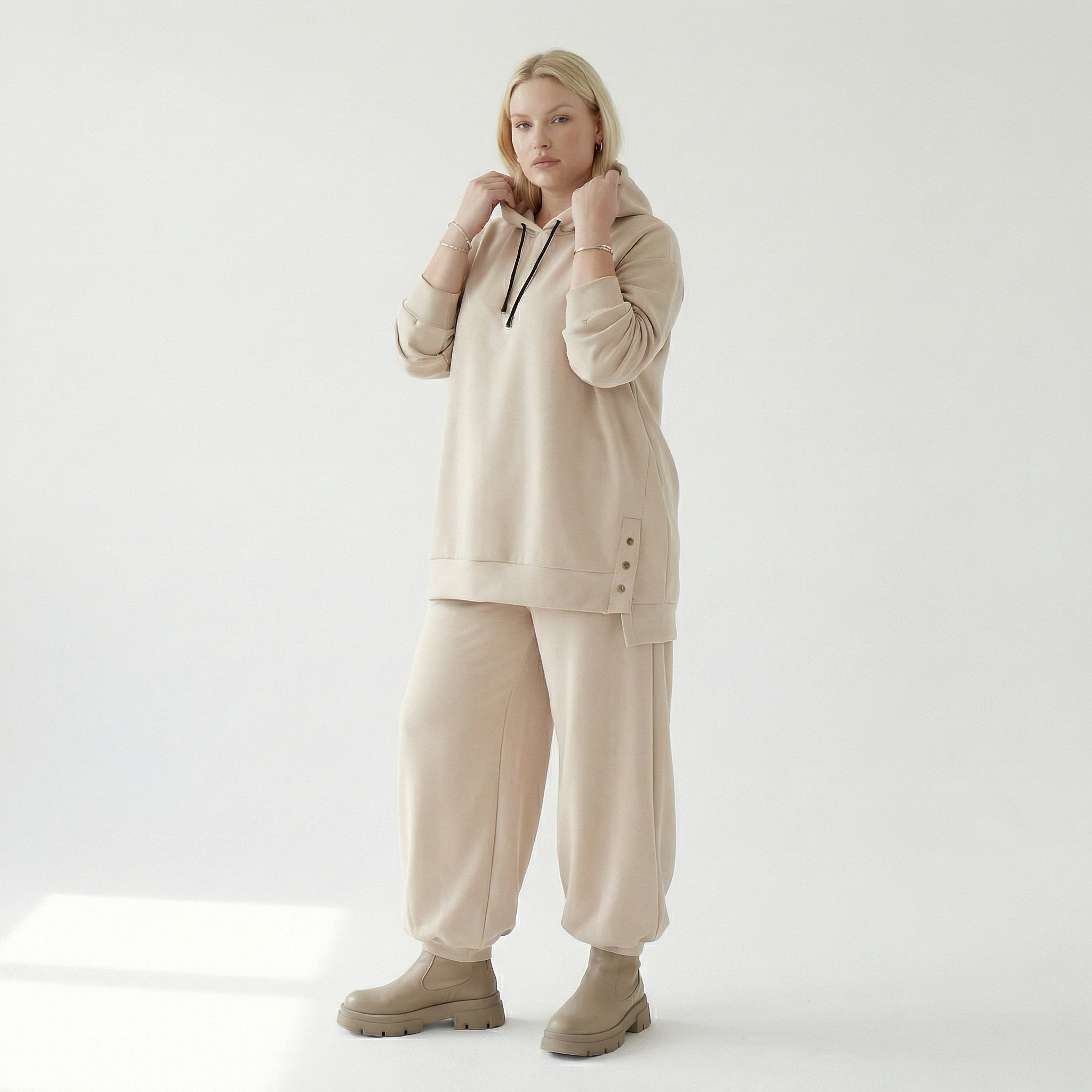  Ballonhose von AKH Fashion aus Viskose, 1566.08067, Beige, Ausgefallen, Zeitlos, Schick