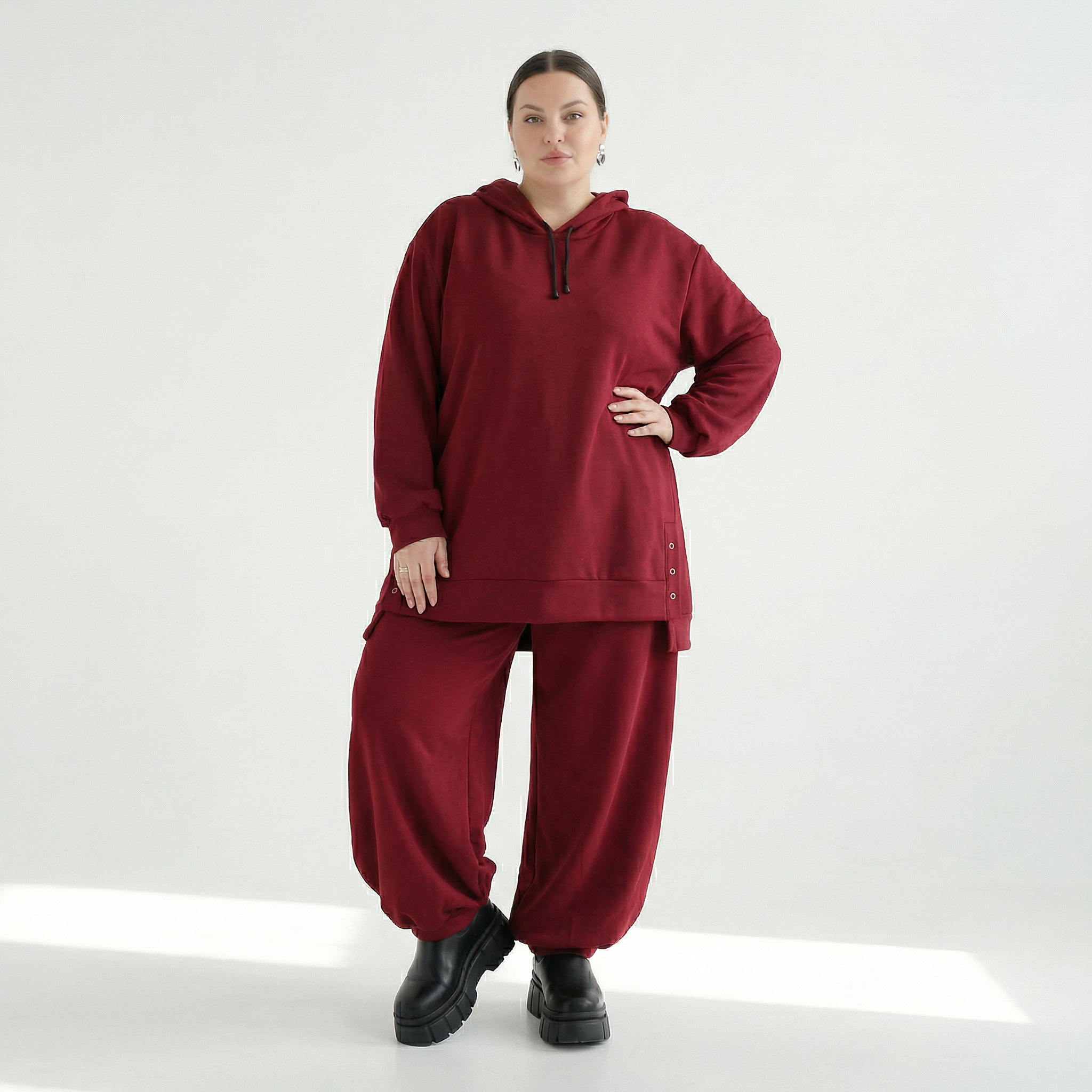  Ballonhose von AKH Fashion aus Viskose, 1566.08067, Weinrot, Ausgefallen, Zeitlos, Schick