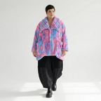  A-Form Jacke von AKH Fashion aus Polyester, 1568.06749, Mehrfarbig, Blockstreifen, Schick