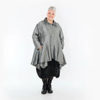  AKH Premium Jacke in Glocken-Form, aus Viskose, P107148, Grau, Ausgefallen, Zeitlos