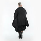  AKH Premium Jacke in Glocken-Form, aus Viskose, P107148, Schwarz, Ausgefallen, Zeitlos