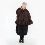  A-Form Jacke von AKH Premium aus Viskose, P107166, Braun, Ausgefallen, Zeitlos, Schick