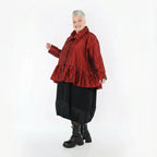  A-Form Jacke von AKH Premium aus Viskose, P107166, Dunkelrot, Ausgefallen, Zeitlos, Schick