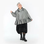  A-Form Jacke von AKH Premium aus Viskose, P107166, Grau, Ausgefallen, Zeitlos, Schick