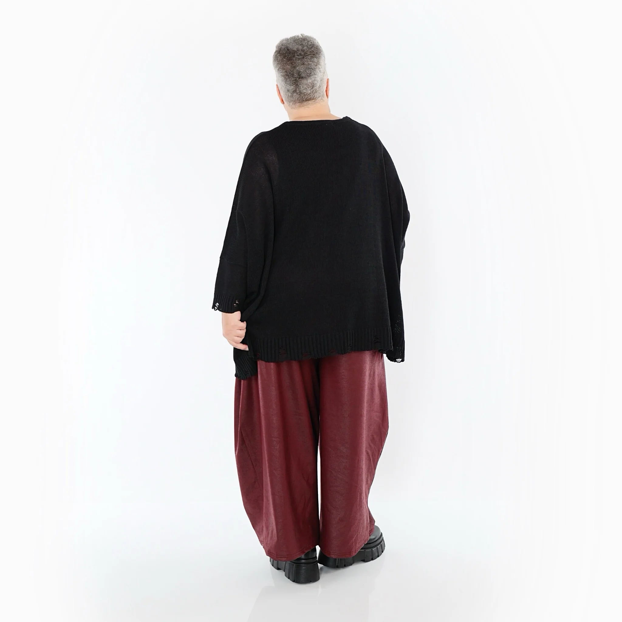  Ballonhose von AKH Premium aus Materialmix, P1027.7126, Weinrot, Ausgefallen, Zeitlos