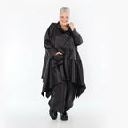  A-Form Jacke von AKH Premium aus Materialmix, P1027.7147, Schwarz, Ausgefallen, Zeitlos