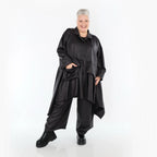  A-Form Jacke von AKH Premium aus Materialmix, P1027.7147, Schwarz, Ausgefallen, Zeitlos