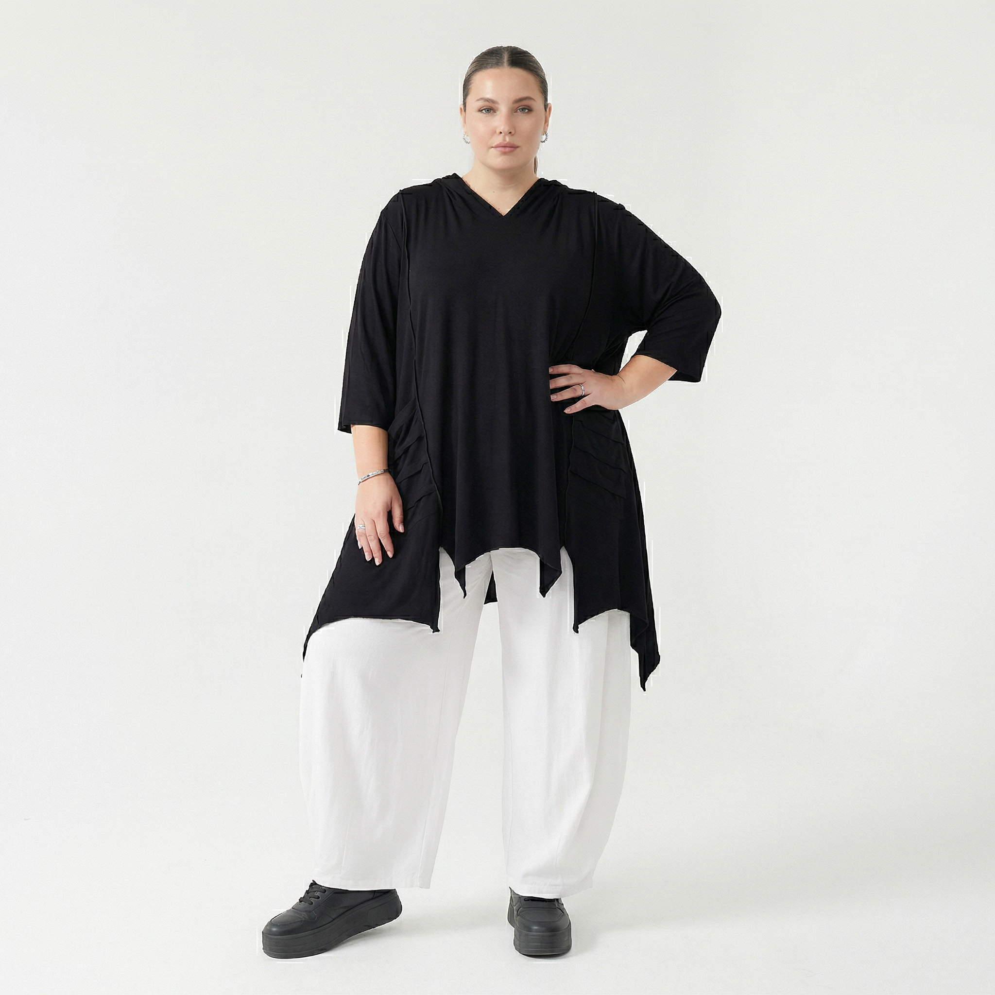 A-Form Bigshirt von AKH Fashion aus Viskose, 1233.06448, Schwarz, Ausgefallen, Zeitlos