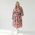 A-Form Kleid von AKH Fashion aus Baumwolle, 1503.07112, Multicolor, Farbmix, Ausgefallen
