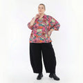 AKH Fashion Bluse in gerundeter Form, aus Baumwolle, 1507.07092, Rosa/Multi, Blumen