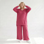 Ausgefallenes Oversize Shirt im zeitlosen Lagenlook aus weich fließendem Jacquard mit Struktur, Fuchsia