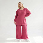 Ausgefallenes Oversize Shirt im zeitlosen Lagenlook aus weich fließendem Jacquard mit Struktur, Fuchsia