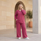 Ausgefallenes Oversize Shirt im zeitlosen Lagenlook aus weich fließendem Jacquard mit Struktur, Fuchsia