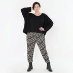 Oversize-Lagenlook Shirt aus feinem, stretchigem Jersey mit legerem Schnitt und Rundhals, Schwarz