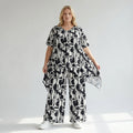 Legeres A-Form Shirt im ausgefallenen Oversize Lagenlook mit fließendem Stretchkomfort, Schwarz/Weiß