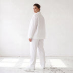 Zeitlose weisse Karottenhose aus Viskosemix weich elastisch leger modern leicht Lagenlook