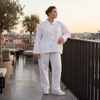 Zeitlose weisse Karottenhose aus Viskosemix weich elastisch leger modern leicht Lagenlook