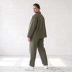 Damen Hose Lagenlook Khaki, fließender Schnitt, Oversize große Größen – AKH Fashion