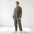 Khaki Bengalineblazer im Oversize Lagenlook weich elastisch zeitlos leger chic sommerlich
