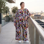 Oversized Shirt aus leichter Viskose Popeline in Lila mit Rundhals und lässigem Schnitt