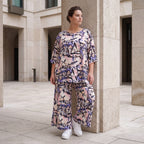 Elegante fließende Palazzo Hose aus reiner Viskose in zartem Rosa mit Bund und Taschen