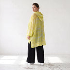 Gelb/Grau Oversize Lagenlook Shirt mit Crashstruktur asymmetrisch leger zeitlos softfeel