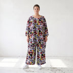 Fliessendes Viskoseshirt im Lagenlook Oversize leger in Schwarz Oliv Lila zeitlos modern