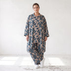 Damen Bluse Lagenlook Viskose Petrol/Rose, Zipfelform, Langarm, Knopfleiste, Oversize große Größen – AKH Fashion
