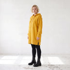 Damen Hoody Lagenlook Baumwolle Gelb, gerader Schnitt, Kapuze, Oversize große Größen – Rafay
