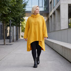Damen Shirt Lagenlook Baumwolle Senfgelb, Vokuhila, Langarm, Daumenloch, Oversize große Größen – Rafay