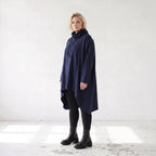 Damen Shirt Lagenlook Baumwolle Dunkelblau, Vokuhila, Langarm, Daumenloch, Oversize große Größen – Rafay