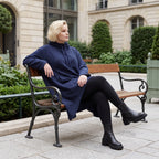 Damen Shirt Lagenlook Baumwolle Dunkelblau, Vokuhila, Langarm, Daumenloch, Oversize große Größen – Rafay