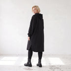 Kapuzenjacke aus Baumwollfleece mit Reißverschluss geradem Schnitt und Seitentaschen vorn