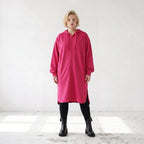 Kapuzenjacke aus reiner Baumwolle in zartem Pink mit geradem Schnitt aus French Terry